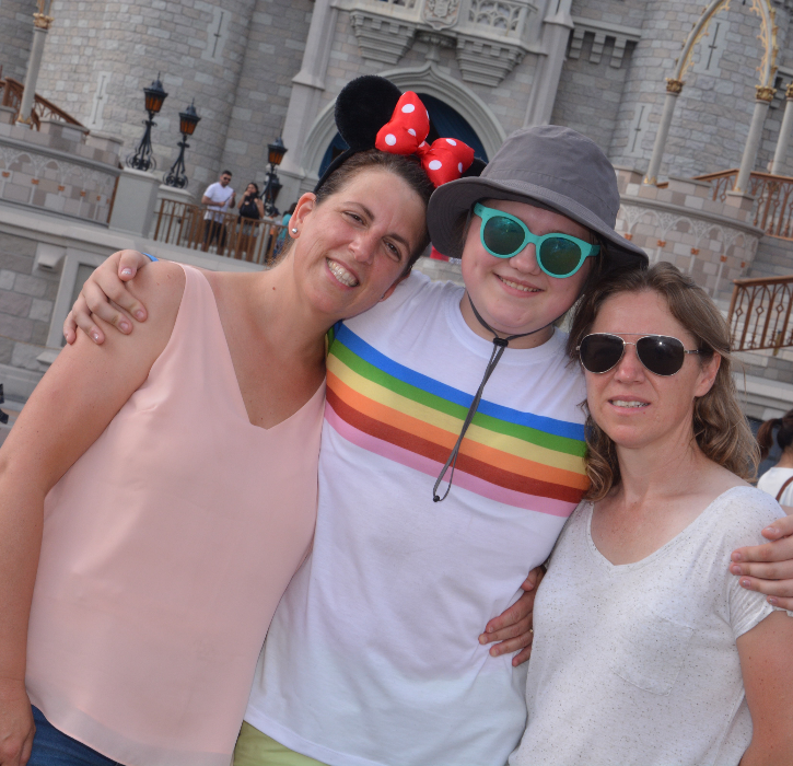 three women on vacation at Disney Magic Kingdom